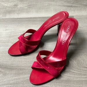 Classic Louis Vuitton Red Monogram Heels/Mules